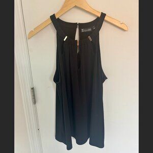New York & Company 7th Avenue Black Halter Neck Top Medium